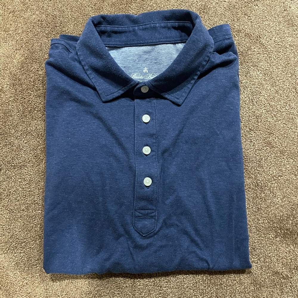 Brooks Brothers Blue Polo Shirt Classic Design